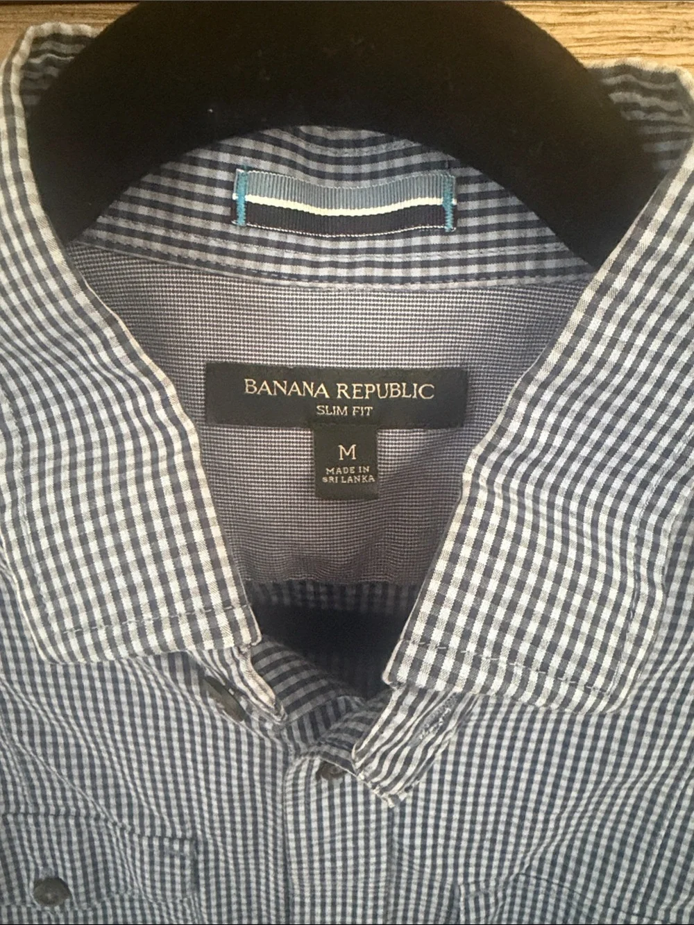 Banana Republic Blue Gingham Casual Button-Down Shirt